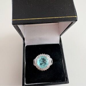 Bomb Party Halos of Love Ring RBP8392 Aquamarine Rhodium Plating